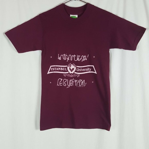 Vtg 80s Istanbul University T-Shirt S Turkish - Picture 2 of 12